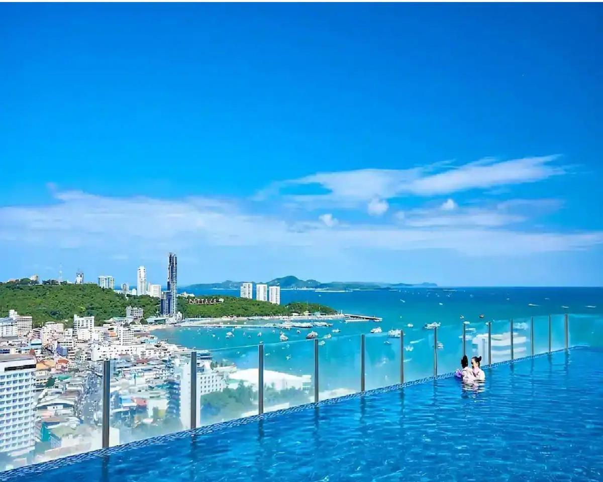 Central Pattaya - Sea View Large Balcony Condo With Infinity Pool Exterior photo